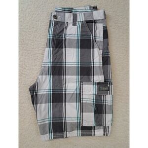 Wrangler Cargo Shorts Mens Size 36 Check Plaid 100% Cotton
